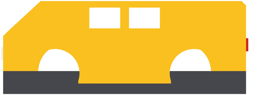 Side drawing of the yellow minivan