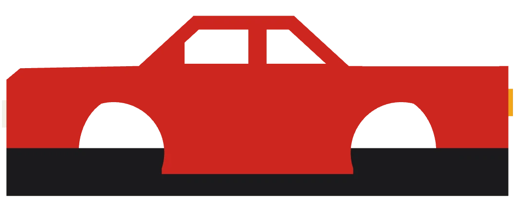 Side drawing of the red pickup