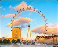 Photograph of the London Eye at sunset